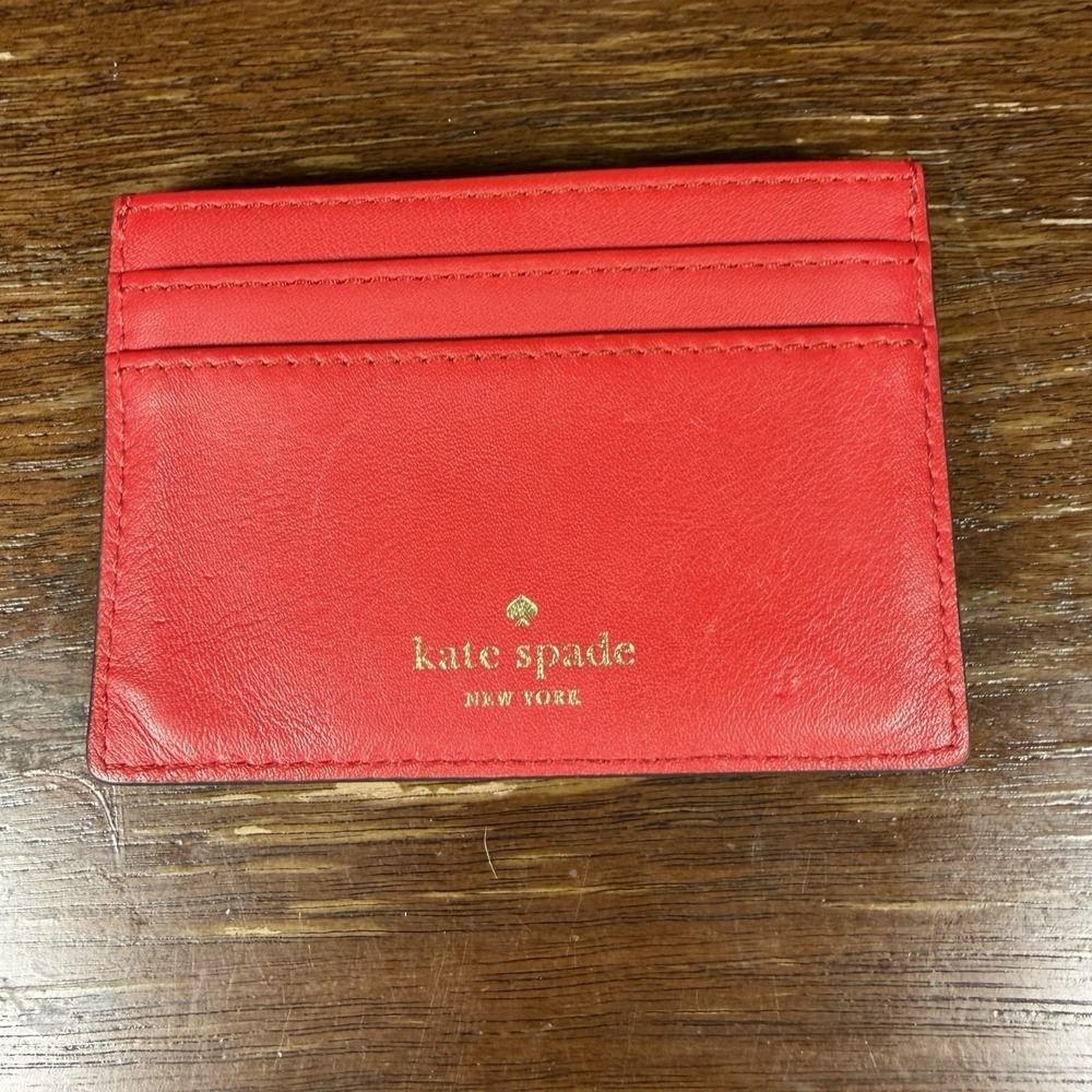 Kate Spade Year of the Pig novelty Card Wallet red leather - Picture 5 of 10